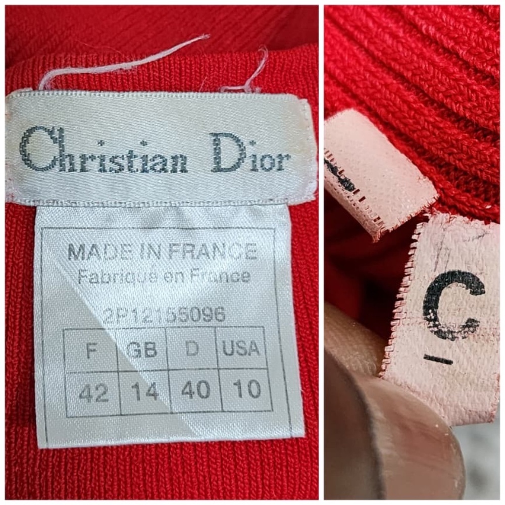 Authentic Christian Dior Vintage Short Dress Red Stretchy - Picture 4 of 12